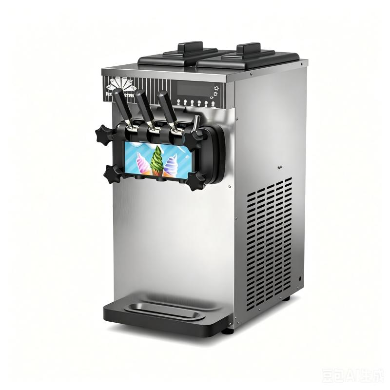 Commercial 3 Flavors Soft Serve Ice Cream Machine Stainless Steel Ice Cream Maker