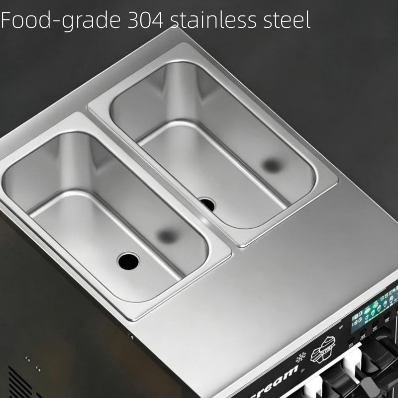 Commercial 3 Flavors Soft Serve Ice Cream Machine Stainless Steel Ice Cream Maker