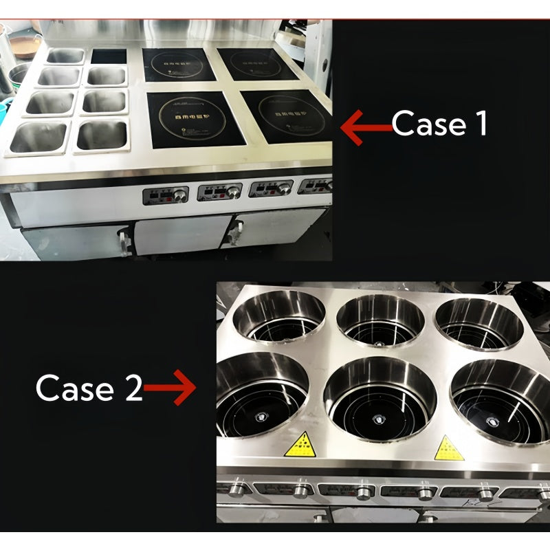 Commercial Induction Cooker 3500W | 4/6/8/10 Burner Stainless Steel Cooking Stove for Restaurant Kitchen