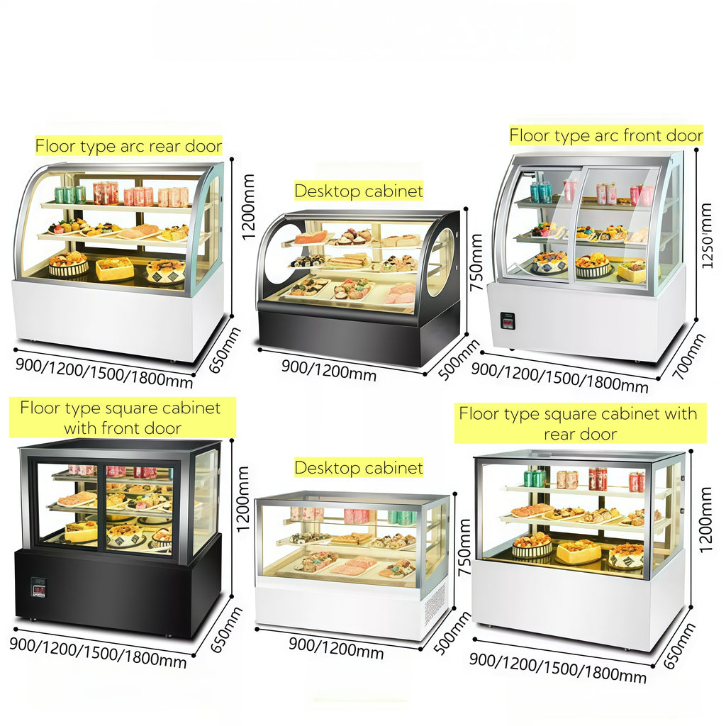 Commercial Cake Display Refrigerator | White Right-Angle Showcase Chiller