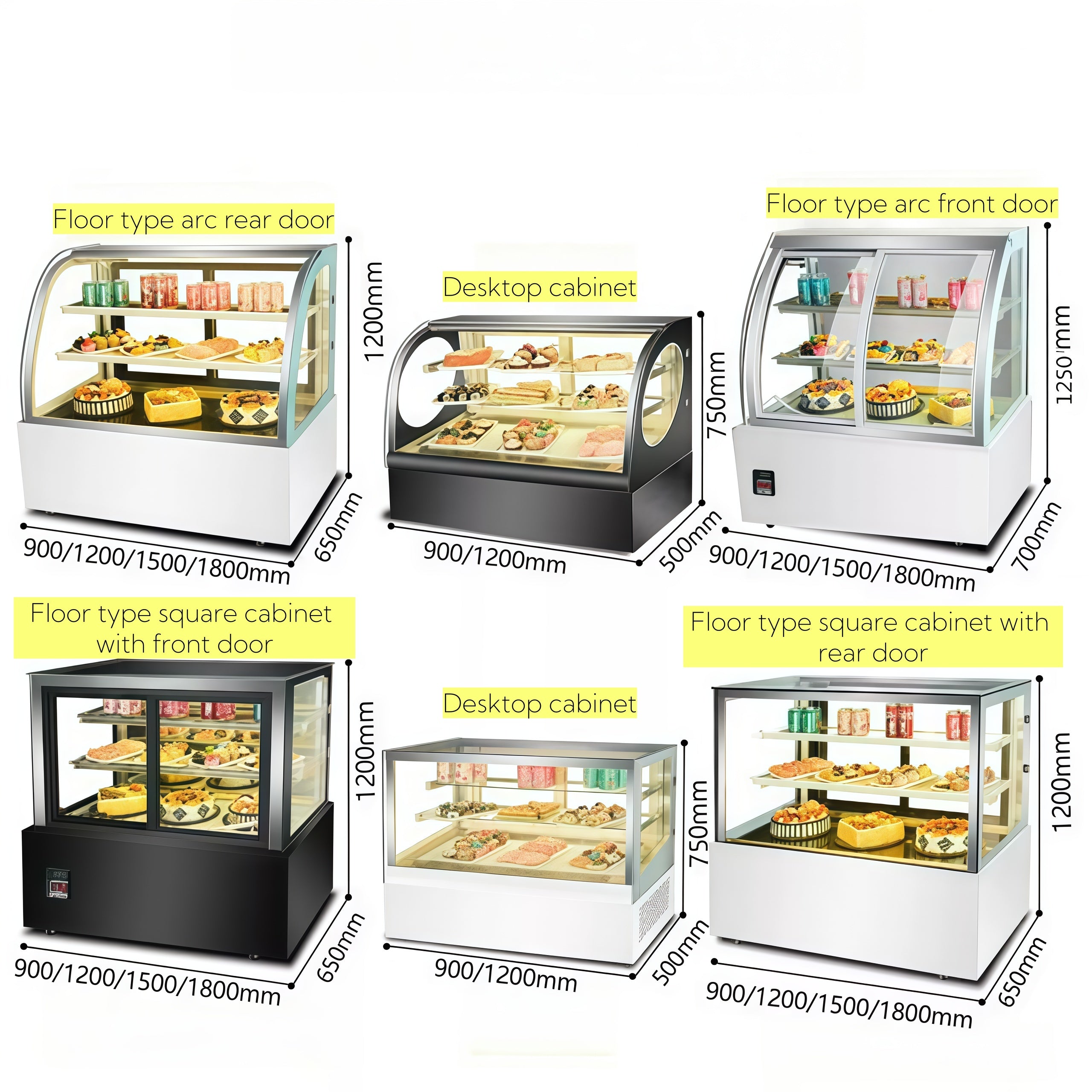 Commercial Cake Display Refrigerator | White Right-Angle Showcase Chiller