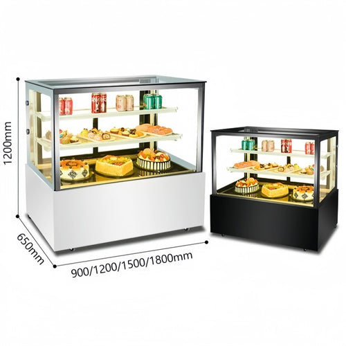 Commercial Cake Display Refrigerator | White Right-Angle Showcase Chiller