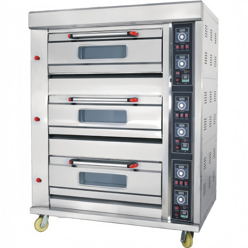 Commercial Electric Deck Oven 3 Decks 6 Trays | 19.8kW CE Certified Baking Oven for Bakery Restaurant Hotel
