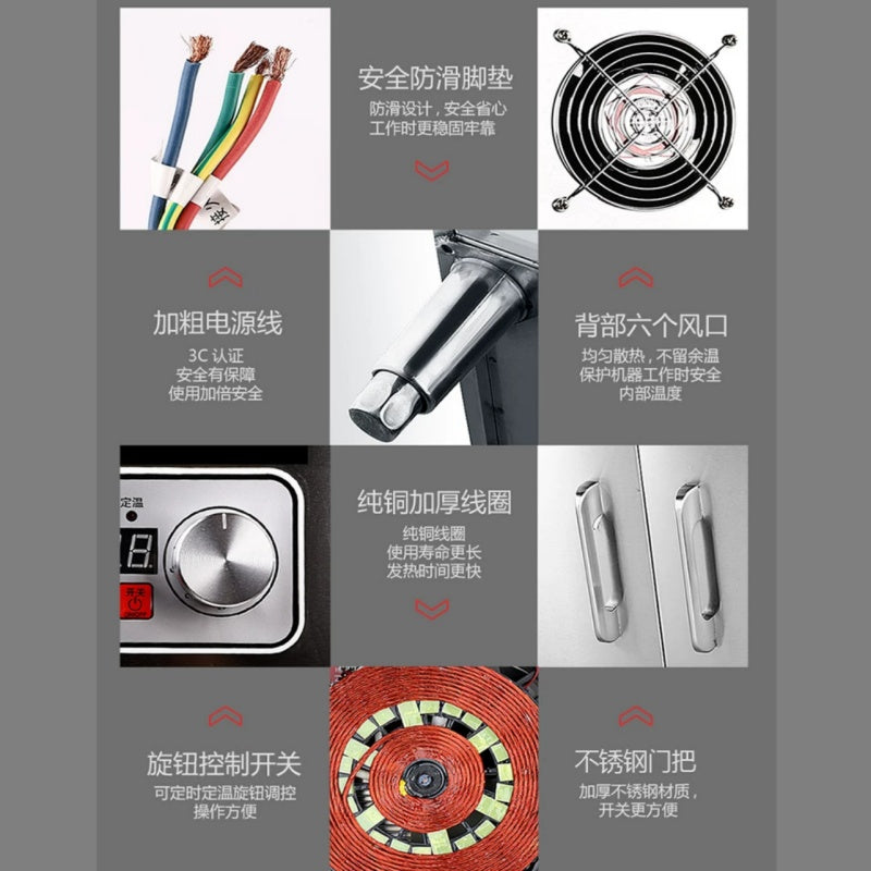 Commercial Induction Cooker 3500W | 4/6/8/10 Burner Stainless Steel Cooking Stove for Restaurant Kitchen
