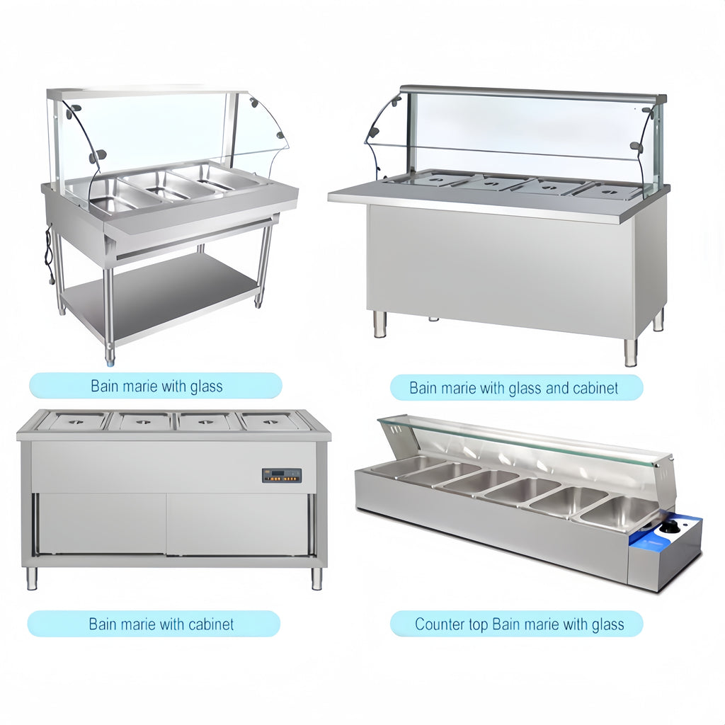 Commercial Electric Bain Marie Food Warmer Display Cabinet – 201/304 Stainless Steel, LCD Control