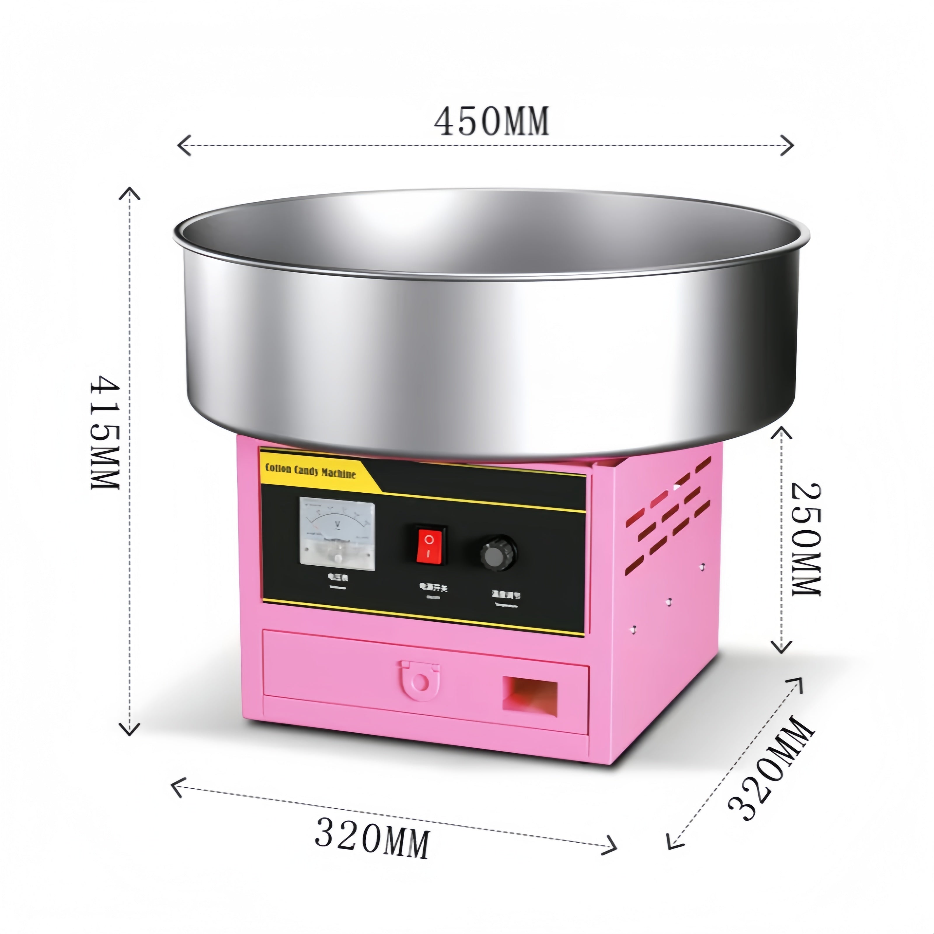 Commercial Candy Floss Machine – 1000W, 3600 RPM, High Output Cotton Candy Maker