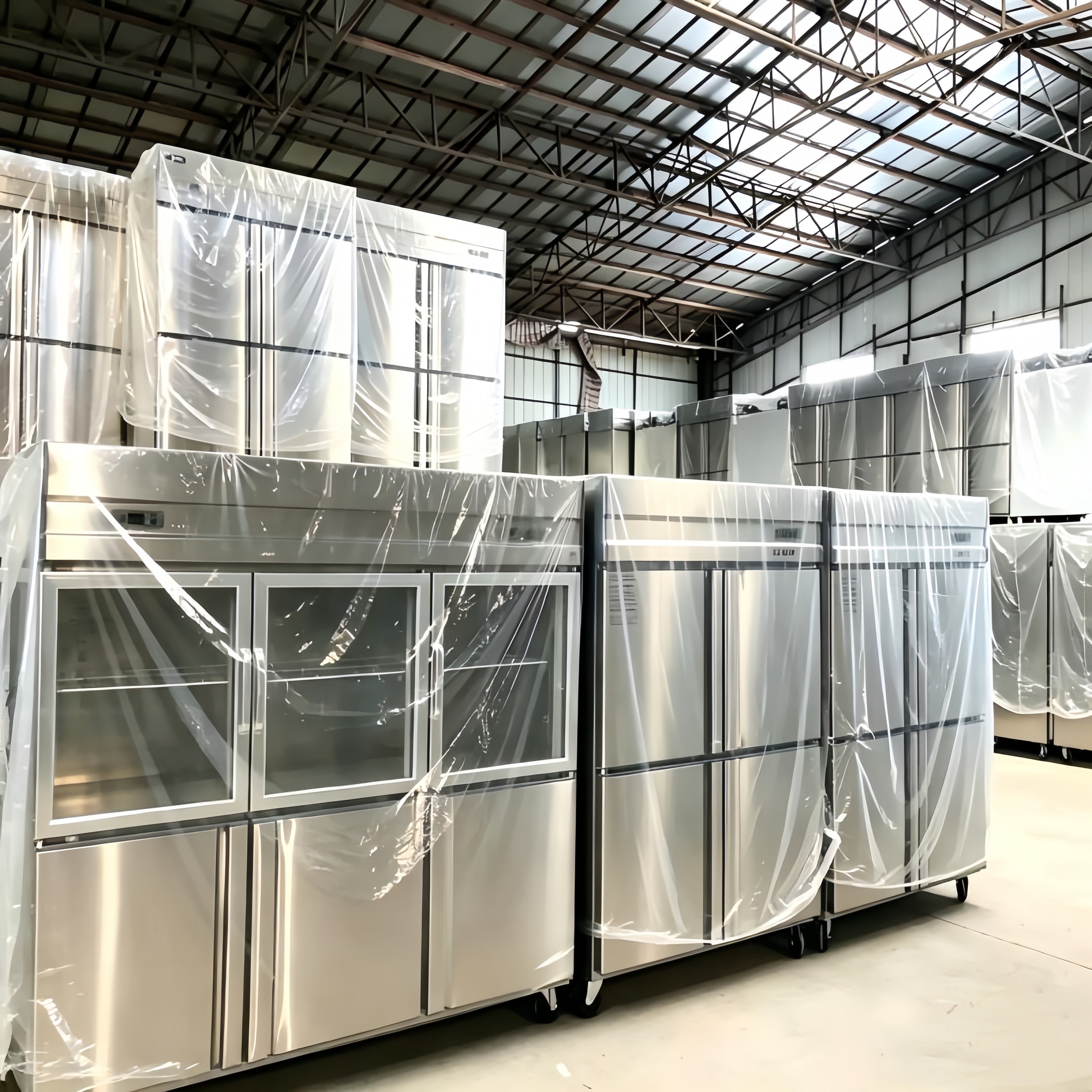 4 Doors High-quality Stainless Steel Direct Cooling & Air Cooling Upright Freezer for Commercial Use