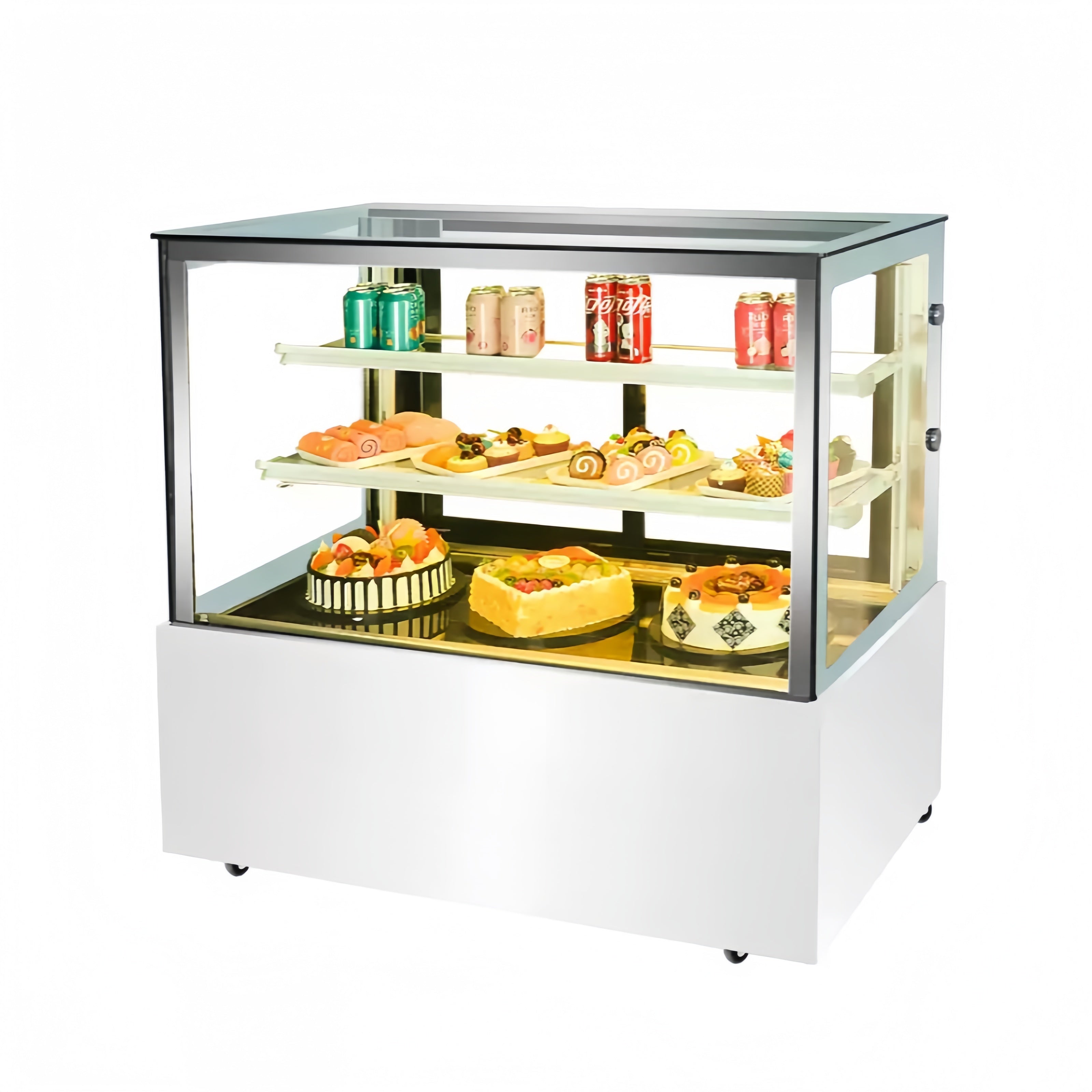 Commercial Cake Display Refrigerator | White Right-Angle Showcase Chiller